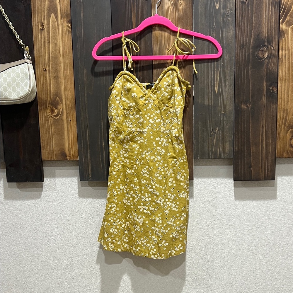 Cotton On Mustard Floral Mini Dress